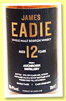 Auchroisk 12 yo 2007/2019 (59.4%, James Eadie, first fill bourbon, cask #80595, 291 bottles) 
