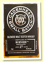 Burnside 27 yo 1989/2016 (46.5%, Cadenhead Small Batch, two bourbon barrels, 288 bottles) Burnside 27 yo 1989/2016 (46.5%, Cadenhead Small Batch, two bourbon barrels, 288 bottles)