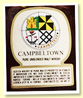 Campbeltown Pure Unblended Malt (57%, Stanley P Morrison, Importato E Confezionato Da Bairo, 1970s) Campbeltown Pure Unblended Malt (57%, Stanley P Morrison, Importato E Confezionato Da Bairo, 1970s)
