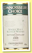 Dufftown 2008/2017 (46%, Gordon & MacPhail, Connoisseurs Choice, refill sherry hogshead) Dufftown 2008/2017 (46%, Gordon & MacPhail, Connoisseurs Choice, refill sherry hogshead)