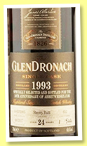 Glendronach 24 yo 1993/2017 (60.6%, OB for Abbey Whisky, sherry butt, cask #652, 544 bottles)