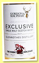 Glenrothes 13 yo 2004/2017 (50%, Gordon & MacPhail for The Whisky Mercenary, cask #4459, 245 bottles) Glenrothes 13 yo 2004/2017 (50%, Gordon & MacPhail for The Whisky Mercenary, cask #4459, 245 bottles)