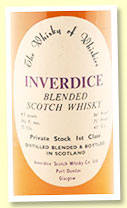 Inverdice Blended Scotch ‘The Whisky of Whiskies - Private stock 1st class’ (75 proof, Inverdice Scotch Whisky Co, 1960s) Inverdice Blended Scotch ‘The Whisky of Whiskies - Private stock 1st class’ (75 proof, Inverdice Scotch Whisky Co, 1960s)