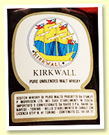 Kirkwall Pure Unblended Malt (57%, Stanley P Morrison, Importato E Confezionato Da Bairo, 1970s) Kirkwall Pure Unblended Malt (57%, Stanley P Morrison, Importato E Confezionato Da Bairo, 1970s)
