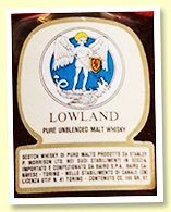 Lowland Pure Unblended Malt (57%, Stanley P Morrison, Importato E Confezionato Da Bairo, 1970s) Lowland Pure Unblended Malt (57%, Stanley P Morrison, Importato E Confezionato Da Bairo, 1970s)