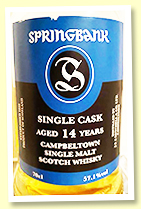 Springbank 14 yo 2003/2017 (57.1%, OB for 30th Anniversary of Cadenhead Edinburgh shop, ex-Guadeloupe rum barrel, 186 bottles)