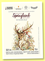 Springbank 19 yo 2000/2020 (50.8%, The Whisky Kingdom for Wu Dram Clan, refill sherry hogshead, cask #669, 249 bottles)