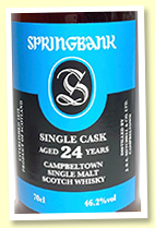 Springbank 24 yo 1994/2019 (46.2%, OB for UK, sherry hogshead, 294 bottles)