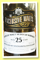 Springbank 25 yo 1993 (47.3%, Exclusive Malts, Creative Whisky Co., 1 bottle)