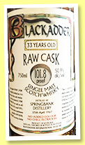 Springbank 33 yo 1967/2000 (50.9%, Blackadder, hogshead, cask #1562, 220 bottles) 