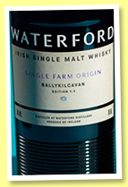 Waterford 2016/2020 ‘Single Farm: Ballykilcavan 1.1’ (50%, OB, Irish, batch #V22746) Waterford 2016/2020 ‘Single Farm: Ballykilcavan 1.1’ (50%, OB, Irish, batch #V22746)