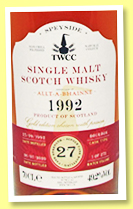 Allt-A-Bhainne 27 yo 1992/2020 (49.2%, The Whisky Cask Company, bourbon, cask #1800472, 272 bottles) 