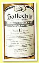Ballechin 15 yo 2004/2019 (52%, OB for Independent Whisky Bars of Scotland, bourbon, casks #74-76, 462 bottles)