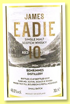 Benrinnes 10 yo (46%, James Eadie, Small Batch, 1049 bottles, 2019)