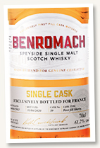 Benromach 2011/2020 (61.2%, OB, for France, first fill sherry, cask #39, 331 bottles)