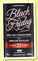 Black Friday 22 yo ‘2020 Edition’ (50.5%, The Whisky Exchange, Highland single malt, 1400 bottles)