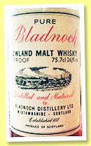 Bladnoch (70°proof, OB, Co.Import Torino, 75.7cl, 1970s) Bladnoch (70°proof, OB, Co.Import Torino, 75.7cl, 1970s)