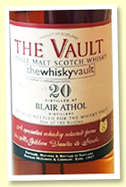 Blair Athol 20 yo 1995/2016 (51.8%, Douglas McGibbon for The Whisky Vault, cask #11163, sherry butt, 180 bottles) Blair Athol 20 yo 1995/2016 (51.8%, Douglas McGibbon for The Whisky Vault, cask #11163, sherry butt, 180 bottles)