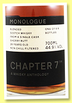 Blended Scotch 26 yo 1993/2019 (44.9%, Chapter 7, blended malt, sherry butt, cask #16, 618 bottles)