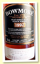Bowmore 26 yo 1992/2018 (50.1%, OB for Canada, 1st fill sherry puncheon, 535 bottles)
Bowmore 26 yo 1992/2018 (50.1%, OB for Canada, 1st fill sherry puncheon, 535 bottles)