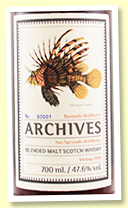 Burnside 25 yo 1994/2020 Blended Malt (47.6%, Archives ‘The Fishes of Samoa’, cask #7103, sherry butt, 58 bottles)
