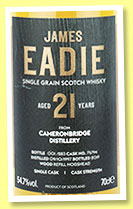 Cameronbridge 21 yo 1997/2019 (54.7%, James Eadie, US exclusive, refill hogshead, cask #75794) Cameronbridge 21 yo 1997/2019 (54.7%, James Eadie, US exclusive, refill hogshead, cask #75794)