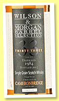 Cameronbridge 33 yo 1984/2017 (55.8%, Wilson & Morgan, Barrel Selection, cask #19281, 230 bottles) Cameronbridge 33 yo 1984/2017 (55.8%, Wilson & Morgan, Barrel Selection, cask #19281, 230 bottles)