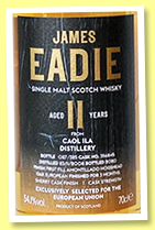 Caol Ila 11 yo 2008/2020 (54.1%, James Eadie, 1st fill amontillado finish, cask #356845, 325 bottles) Caol Ila 11 yo 2008/2020 (54.1%, James Eadie, 1st fill amontillado finish, cask #356845, 325 bottles)