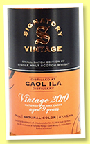 Caol Ila 9 yo 2010/2020 (47.1%, Signatory Vintage, Small Batch Edition #7, refill hogsheads and refill sherry) Caol Ila 9 yo 2010/2020 (47.1%, Signatory Vintage, Small Batch Edition #7, refill hogsheads and refill sherry)