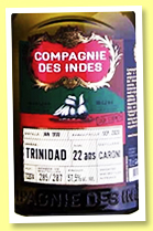 Caroni 22 yo 1998/2020 (57.5%, Compagnie des Indes, Trinidad, 287 bottles)