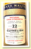Clynelish 22 yo 1972/1995 (58.64%, OB ‘Rare Malts’, USA)