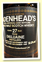 Dailuaine 27 yo 1962/1989 (50.8%, Cadenhead Dumpy) 