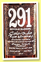 Distillery 291 (50%, OB, USA, bourbon, single barrel, +/-2019)