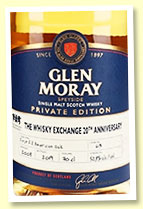Glen Moray 2008/2019 (52.8%, OB for The Whisky Exchange 20th Anniversary, cask #613, 1st fill bourbon barrel, 186 bottles) Glen Moray 2008/2019 (52.8%, OB for The Whisky Exchange 20th Anniversary, cask #613, 1st fill bourbon barrel, 186 bottles)