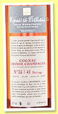 Grande Champagne No.35/41 ‘Héritage’ (45.8%, Grosperrin, lot #778) Grande Champagne No.35/41 ‘Héritage’ (45.8%, Grosperrin, lot #778)