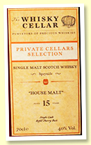 House Malt 15 yo 2004/2020 (40%, The Whisky Cellar, refill sherry butt)