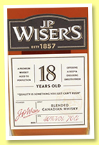 J.P. Wiser’s 18 yo (40%, OB, Canada, +/-2019) J.P. Wiser’s 18 yo (40%, OB, Canada, +/-2019)