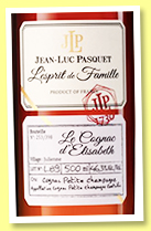Jean-Luc Pasquet ‘Le Cognac d’Elisabeth L.89’ (46.3%, OB, Petite Champagne, 398 bottles)