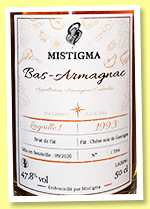 Laguille 1993/2020 (47.4%, Mistigma, Bas-Armagnac, 394 bottles) Laguille 1993/2020 (47.4%, Mistigma, Bas-Armagnac, 394 bottles)