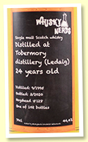 Ledaig 24 yo 1995/2020 (46.4%, Whisky Nerds, cask #128, hogshead, 102 bottles)