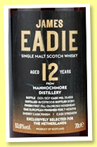 Mannochmore 12 yo 2008/2020 (53.6%, James Eadie, first fill oloroso hogshead finish, 307 bottles) Mannochmore 12 yo 2008/2020 (53.6%, James Eadie, first fill oloroso hogshead finish, 307 bottles)