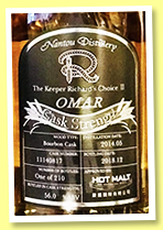 Nantou ‘Omar’ 2014/2018 (56%, OB, Taiwan, Hotmalt, the Keeper Richard’s Choice II, cask #10841117, 210 bottles) Nantou ‘Omar’ 2014/2018 (56%, OB, Taiwan, Hotmalt, the Keeper Richard’s Choice II, cask #10841117, 210 bottles)