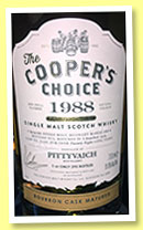 Pittyvaich 28 yo 1988/2016 (51.5%, The Cooper’s Choice, bourbon, cask #35105, 295 bottles) Pittyvaich 28 yo 1988/2016 (51.5%, The Cooper’s Choice, bourbon, cask #35105, 295 bottles)