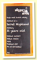 Secret Highland 31 yo 1987/2019 (49.6%, Whisky Nerds, cask #27, hogshead, 167 bottles) Secret Highland 31 yo 1987/2019 (49.6%, Whisky Nerds, cask #27, hogshead, 167 bottles)
