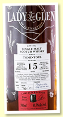 Tomintoul 14 yo 2005/2020 (55.8%, Lady Of The Glen, cask #19A, refill bourbon / Amontillado finish, 251 bottles) Tomintoul 14 yo 2005/2020 (55.8%, Lady Of The Glen, cask #19A, refill bourbon / Amontillado finish, 251 bottles)