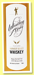 Whistling Andy ‘Harvest Select’ (45%, Hot Malt Taiwan, USA, American whiskey, +/-2020)