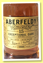 Aberfeldy 15 yo 'Exceptional Cask Series' (43%, OB, sherry finish, 4800 bottles, 2019)