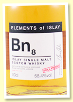 Bunnahabhain 'Bn8' (58.4%, Elixir Distillers 'Elements of Islay', American oak and ex-sherry hogsheads, 1896 bottles) Bunnahabhain 'Bn8' (58.4%, Elixir Distillers 'Elements of Islay', American oak and ex-sherry hogsheads, 1896 bottles)