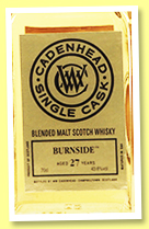 Burnside 27 yo 1991/2019 (43.6%, Cadenhead, Single Cask, bourbon barrel, 168 bottles) Burnside 27 yo 1991/2019 (43.6%, Cadenhead, Single Cask, bourbon barrel, 168 bottles)