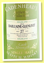 Dailuaine 27 yo 1962/1989 (50.8%, Cadenhead, Authentic Collection, USA, 75cl) Dailuaine 27 yo 1962/1989 (50.8%, Cadenhead, Authentic Collection, USA, 75cl)